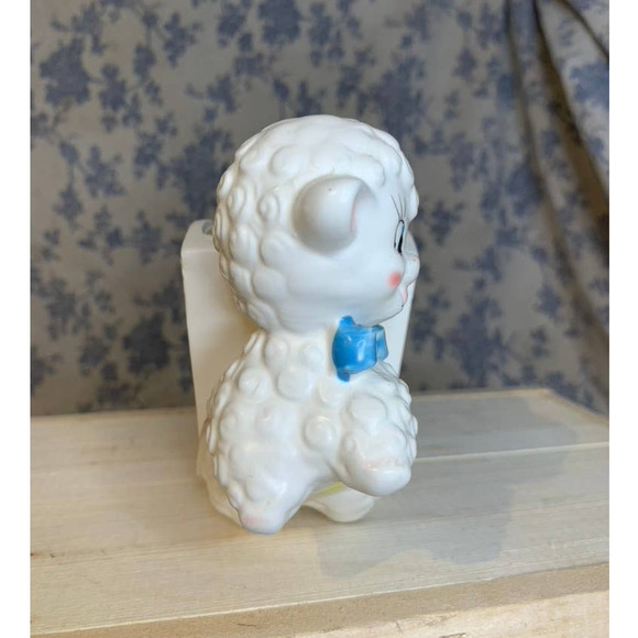 Vintage Rubens Japan Handpainted Sheep Lamb Wagon Planter with Hairline Crack - Picture 5 of 9